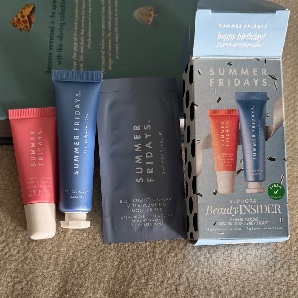Summer Fridays Skincare Set - includes  Lip Balm, Jet Lag Mask